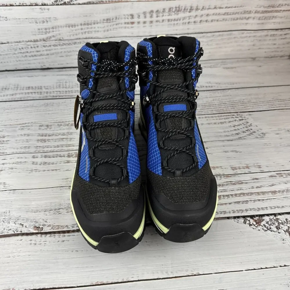 On Cloudalpine Waterproof Womens US 10 Hiking Boots Black Blue